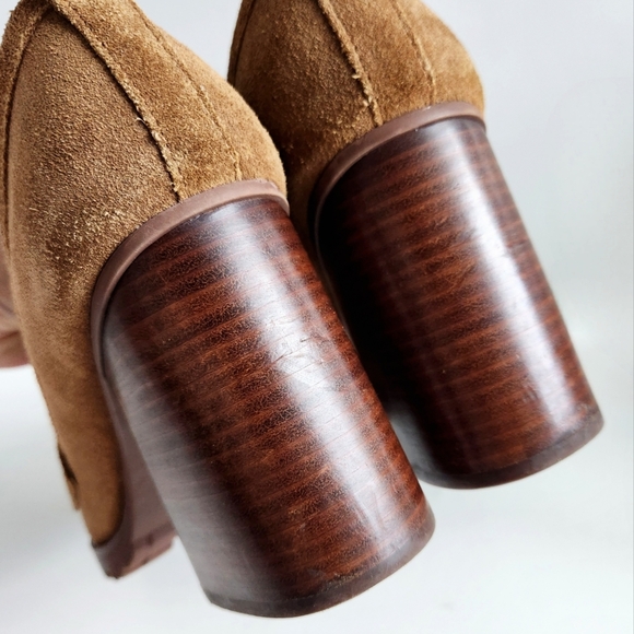 Crown Vintage Alivia Brown Suede Leather Retro Heels With Lug Sole, Size 9 - Picture 10 of 16